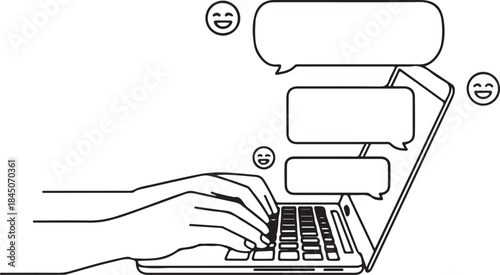 Online Communication and Chat Line Illustration for Business.