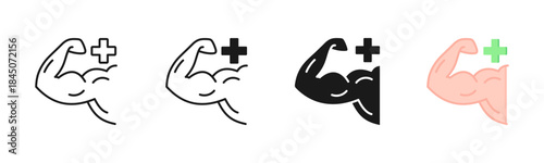 Physical Therapy Icon, Multi Styles Icon Set