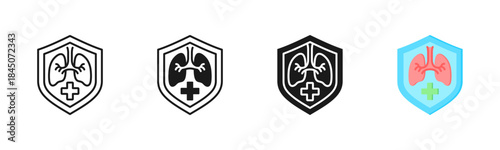 Pulmonology Icon, Multi Styles Icon Set