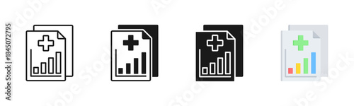 Medical Report Icon, Multi Styles Icon Set