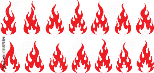 Vibrant red flame icons in two rows