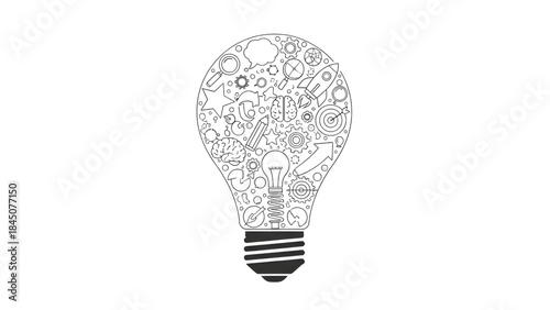 Creative ideas and innovation concept with light bulb
