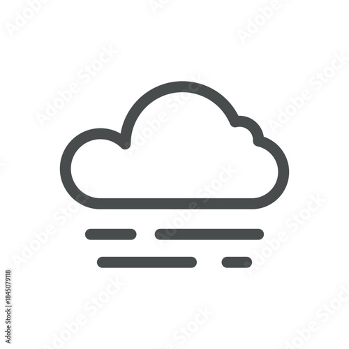 Fog Weather Icon. Low visibility cloudy haze, overcast mist and humid vapor forecast symbol for atmosphere conditions.