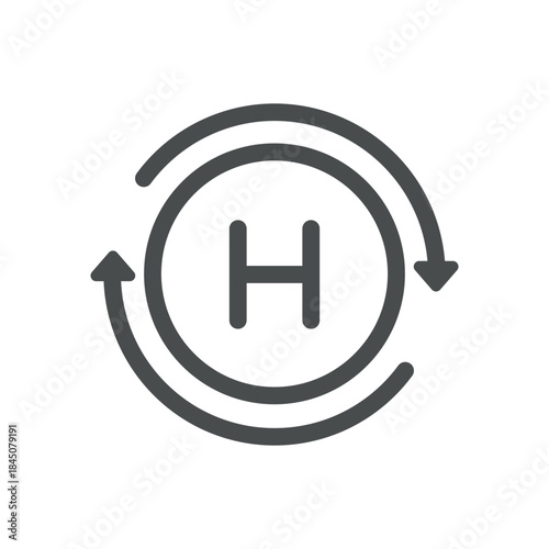High Pressure Weather System Icon, anticyclone and stable clear conditions forecast, linear thin isolated pictogram
