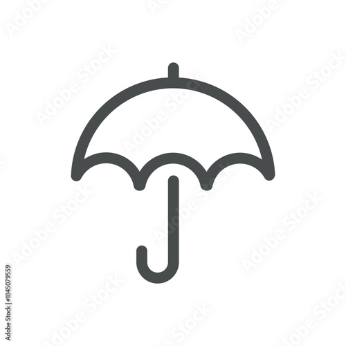 Rain Umbrella Weather Icon. Thin Line Umbrella Illustration for Rain Protection, Wet Forecast and Outdoor Safety Concept. Isolated Outline Vector Symbol, Editable Stroke Pictogram
