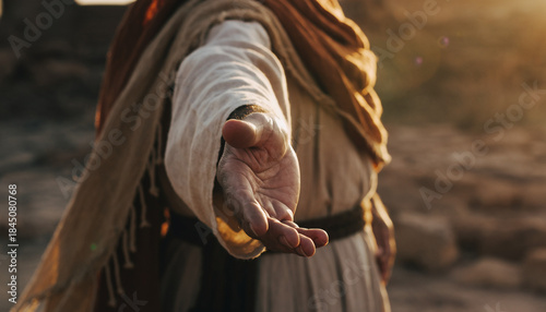 Foto Jesus Christ offering his hand in a gesture of help.