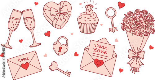 Romantic valentine's day illustrations