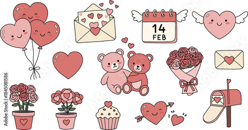 Valentine's day celebration with teddy bears