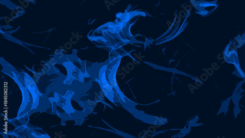 Flowing Sci-Fi Vapor With Dark Abstract Blue Smoke Texture. Glowing Electric Wisps for Cinematic Fantasy and Futuristic Tech backgrounds.