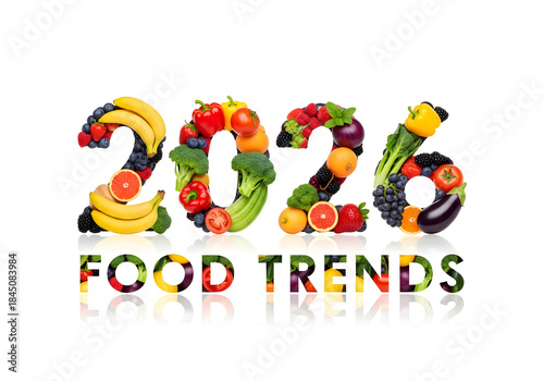 Food Trends 2026: Healthy fruits and vegetables form year numbers