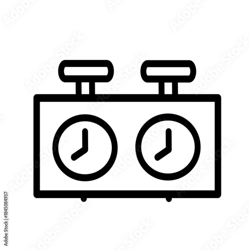 Chess clock icon. Chess stopwatch timer vector icon. Vector graphic, not Artificial Intelligence, logo illustration. Replaceable vector design.	