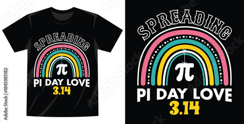 Celebrate Pi Day with Rainbow TShirt Designs for Fans
