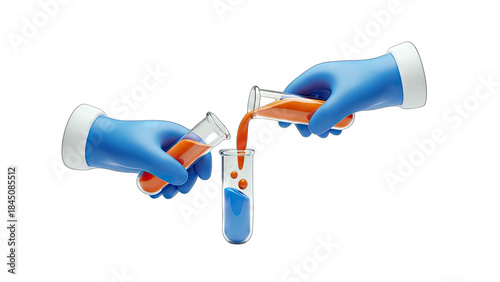 Hands Pouring Liquid into Test Tubes - Science Experiment
