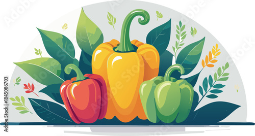 Vibrant vegetable illustration supporting educational content about fresh and healthy foods
