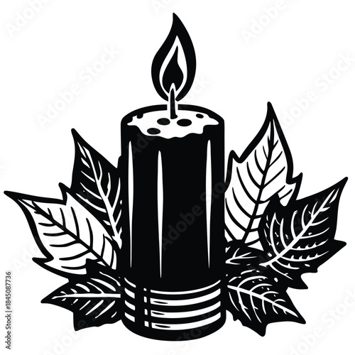 burning candle vector illustration