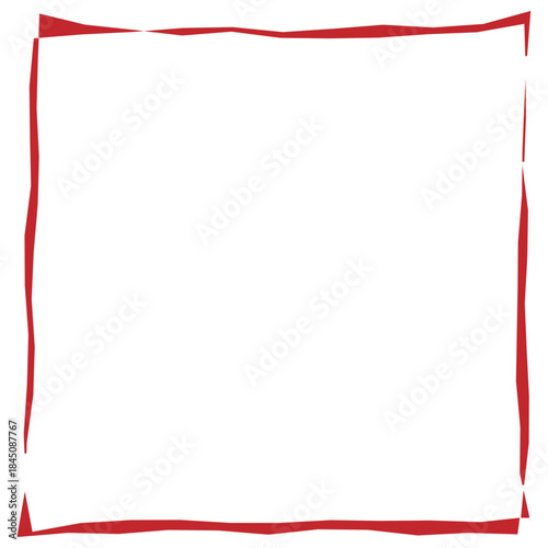 手描き風の赤い吹き出し枠イラスト（縦長・白抜き）