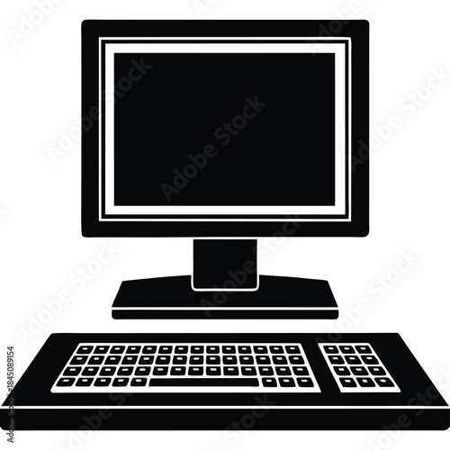 computer monitor isolated on white