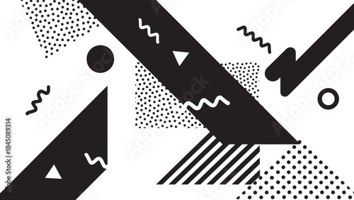 Bold Abstract 80s Geometric Art Background