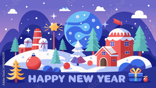 Golden new year celebration elements on black background with copy space