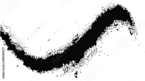 Abstract black grunge brush stroke shape