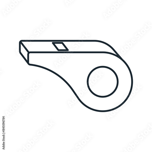 Safety whistle loud sound line art outline icon vector
