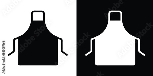 Black apron icon vector, Apron silhouette vector, Chef uniform icon. cooking, baking
