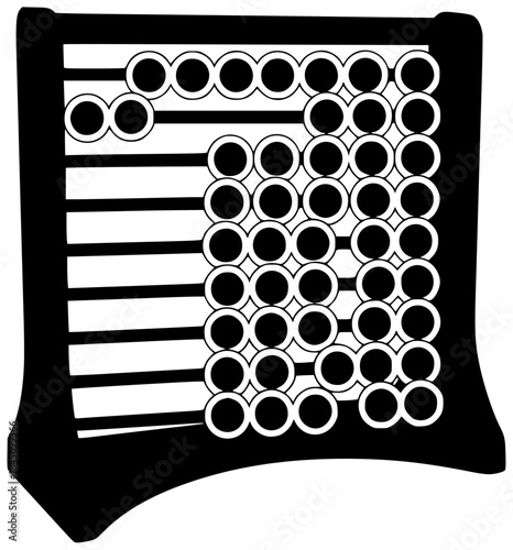 abacus illustration education silhouette school logo wooden icon arithmetic outline math calculator wood tool subtraction number calculate count mathematics shape childhood vector graphic background