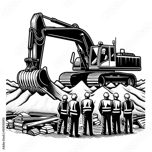 Excavator Loading Sandpile