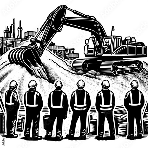 Excavator Loading Sandpile