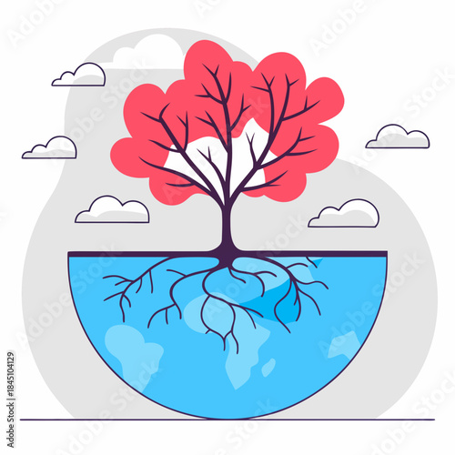 Water conservation hand environmental care icon vector illustration