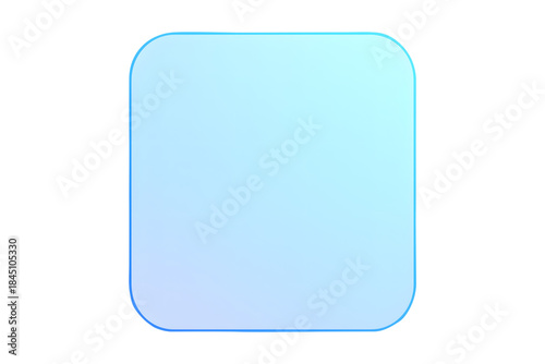 Minimal glass-style rounded square in purple-blue gradient, isolated on a white background