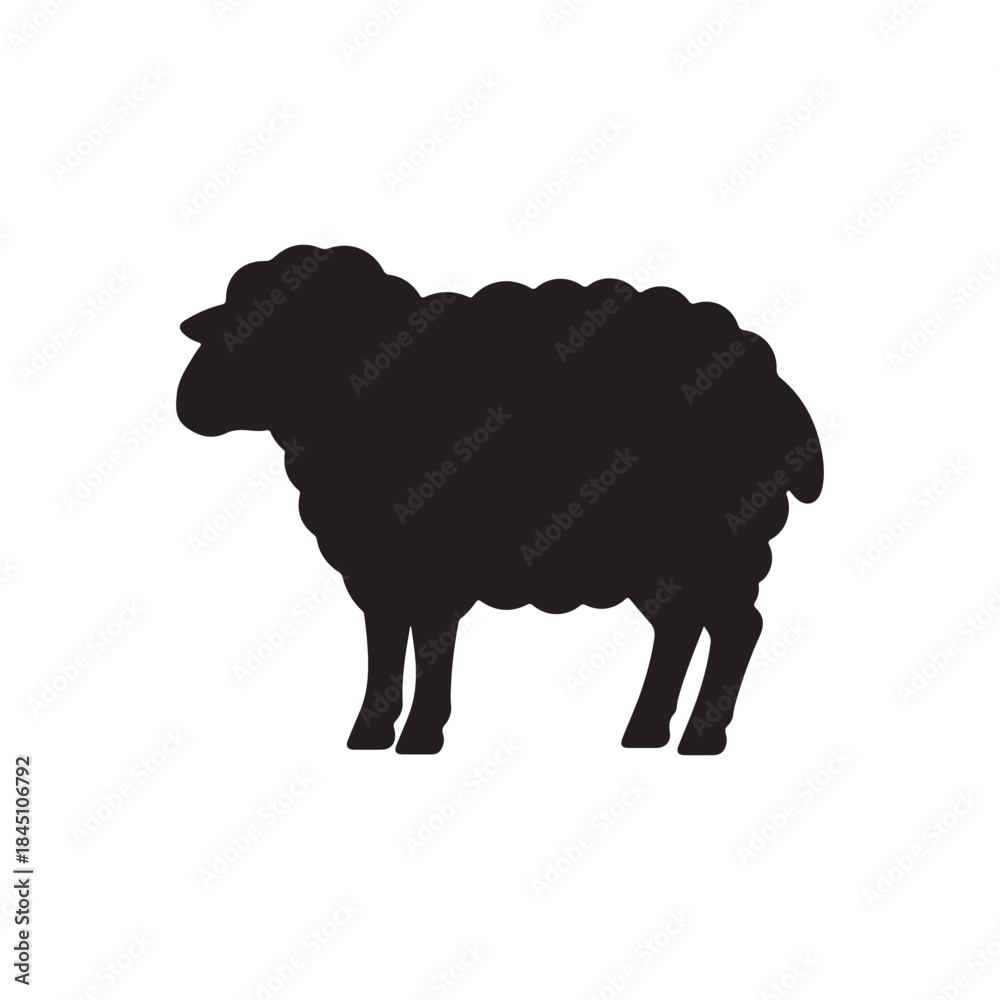 Obraz premium Sheep silhouette icon vector flat design