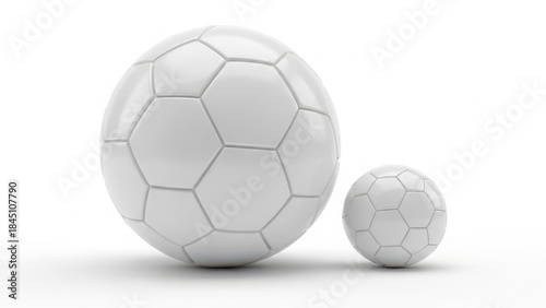 Two soccer balls of different sizes
