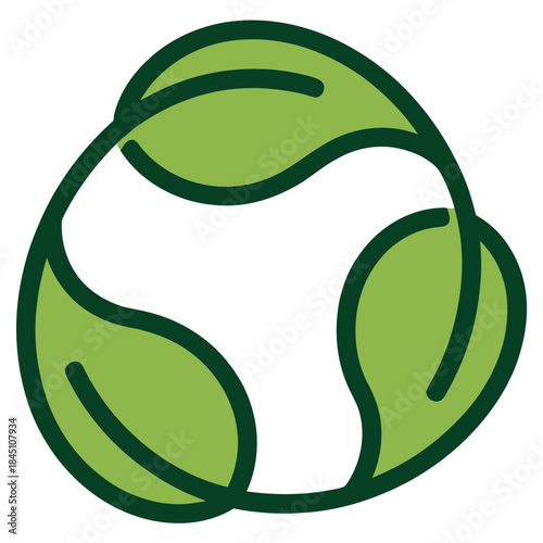 Ecofriendly green leaves recycling symbol graphic representing natures sustainable environmental cycle and organic earth friendly solutions