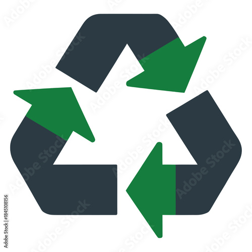 Modern twotone recycling symbol icon representing global environmental sustainability and ecofriendly practices for a greener future