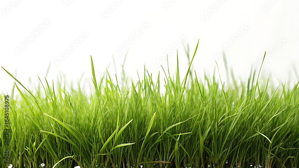Fototapeta premium Vibrant green grass under clear sky