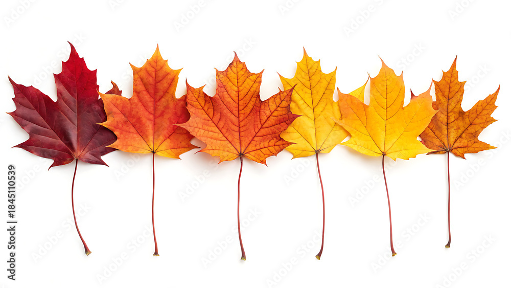Fototapeta premium Autumn leaves in gradient
