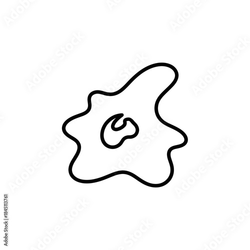 Simple Scrambled Egg Icon Line Art Black and White Food Illustration Breakfast Concept