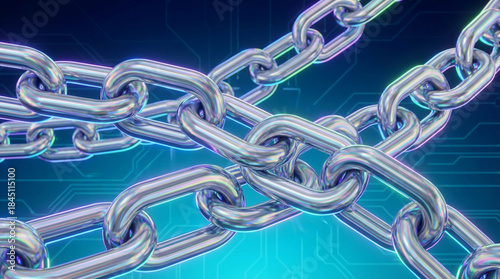 重なり合うチェーンのサイバーイメージ背景