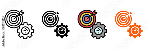 Coaching Icon Set Multiple Style Collection. Mentor, Goal Setting, Motivation, Teamwork, Training, Personal Development, Vision, Strategy, Leadership, Feedback, Success, Performance Review, Empowerme