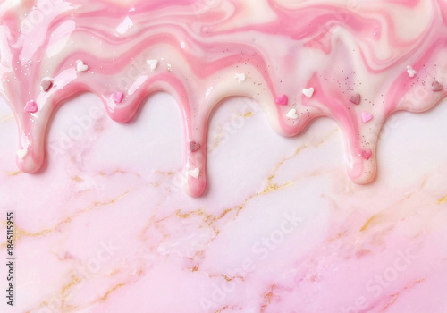 ピンク色のマーブル模様の溶けたテクスチャーと大理石の背景