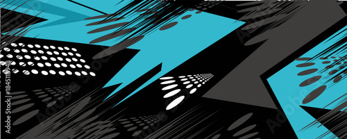 Abstract grey blue sports racing concept. Grunge banner background illustration