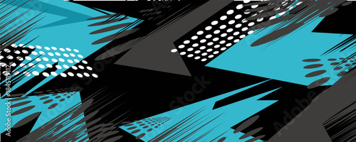 Abstract grey blue sports racing concept. Grunge banner background illustration