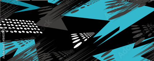 Abstract grey blue sports racing concept. Grunge banner background illustration