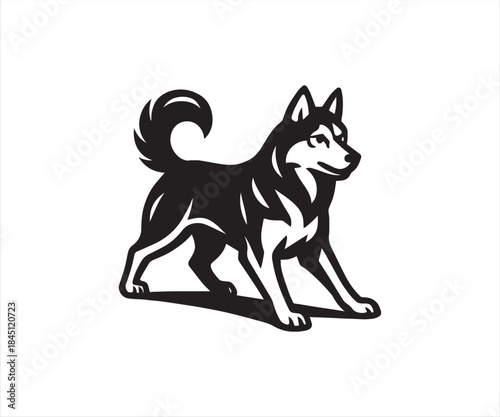 Husky Dog Cartoon Illustration