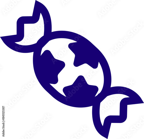 Candy sweets icon in colorful flat line style featuring confection, dessert, treat, bonbon, sugar, snack and related synonym elements for holiday graphics, packaging, party design and decoration