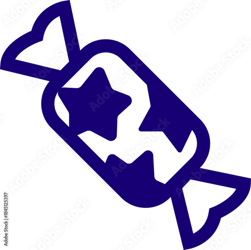 Candy sweets icon in colorful flat line style featuring confection, dessert, treat, bonbon, sugar, snack and related synonym elements for holiday graphics, packaging, party design and decoration