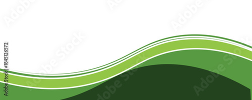 Abstract green wave background, Vector green line background curve element with white space for text and message design, with a modern concept style