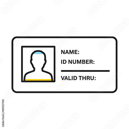 Identification Card with Placeholder Photo and Information Fields.