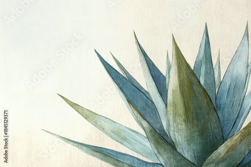 Minimalistic watercolor agave plant design for modern decor and art prints